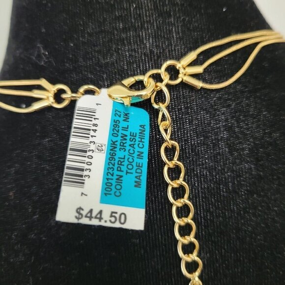 WOMEN'S Charter Club Gold-Tone Imitation Pearl Necklace 24" - Picture 4 of 4